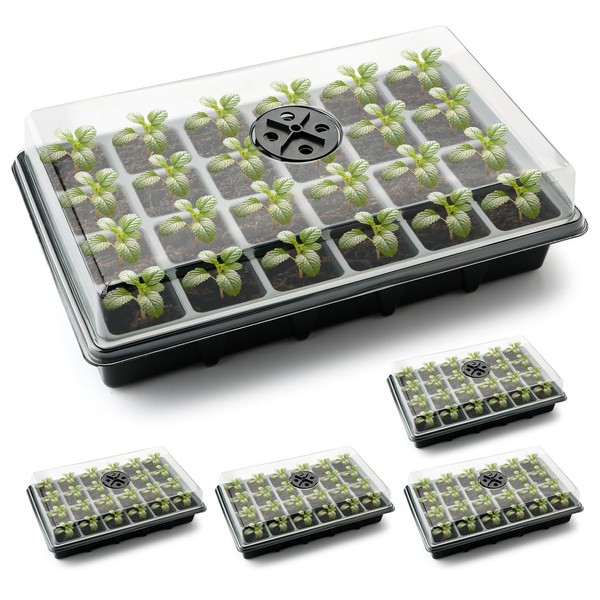RooTrimmer Seed Starter Tray with Dome-5 Sets 24XL Cell Seedling