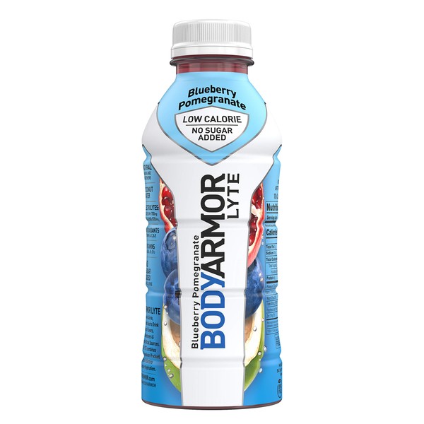 BODYARMOR LYTE Sports Drink Low-Calorie Sports Beverage,Blueberry Pomegranate,Natural Flavors With Vitamins,Potassium-Packed Electrolytes,No Preservatives,Perfect For Athletes,16 Fl Oz(Pack of 12)