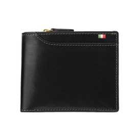 Milagro cas572 Tamponato 23 Pocket Bi-Fold Wallet (Wallet, Men's, Genuine Leather, Coin Purse) (Black), Black