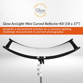 Glow ArcLight II Curved Light Reflector Kit, a Portable Photography Reflector for Studio, Photo, Video, Portrait w/White Light Reflector, Gold, Silver and Bag (18" x 37")