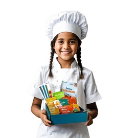eat2explore Cooking Kits for Kids - Interactive & Educational Real Kids Cooking Kit with 3 Recipe Cards, Key Ingredients & Cooking Tools - Ideal Idea for Kids who Love to Cook (Lebanon Edition)