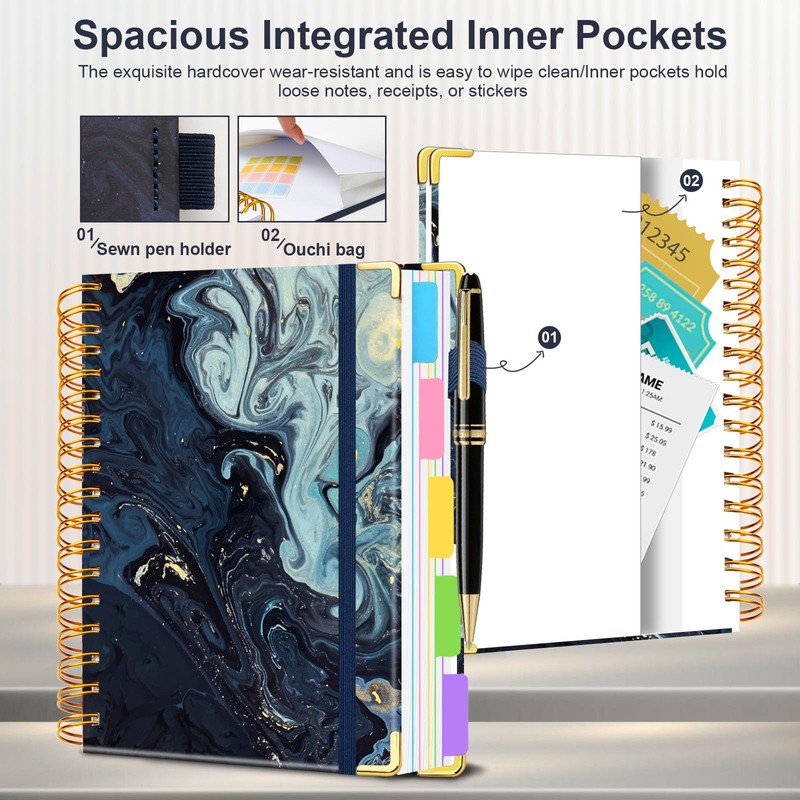 Spiral Journal Notebook for Work, 300 Pages 5 Subject Notebook