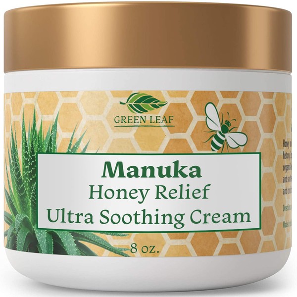Manuka Honey Cream - Eczema Honey Cream (8oz) Moisturizer Lotion Treatment for Ezcema & Psoriasis - Ultra Soothing Relief - Face & Body Care, Itchy, Dry Skin Rash Healing Ointment - For Adults & Kids