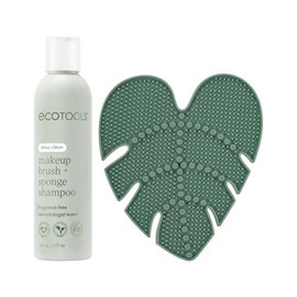 EcoTools - Limpiador para brochas de maquillaje + paquete de almohadilla de limpieza de silicona, champú de limpieza profunda para esponjas y brochas 