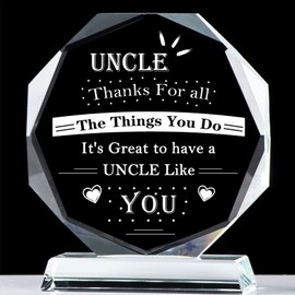 Movdyka Best Uncle Gifts from Niece or Nephew, Glass Keepsake Birthday or Fathers Day Gift for Uncle Who Has Everything