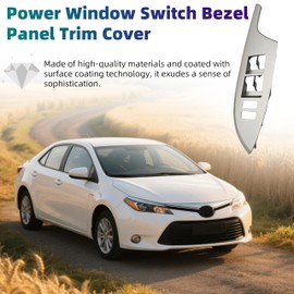Youqsm Power Window Switch Bezel Panel Trim Cover Compatible with Toyota Corolla 2009 2010 2011 2012 2013 Window Switch Bezel Trim Replaces 74231-02710 (1pcs Front Left Door, Silver)