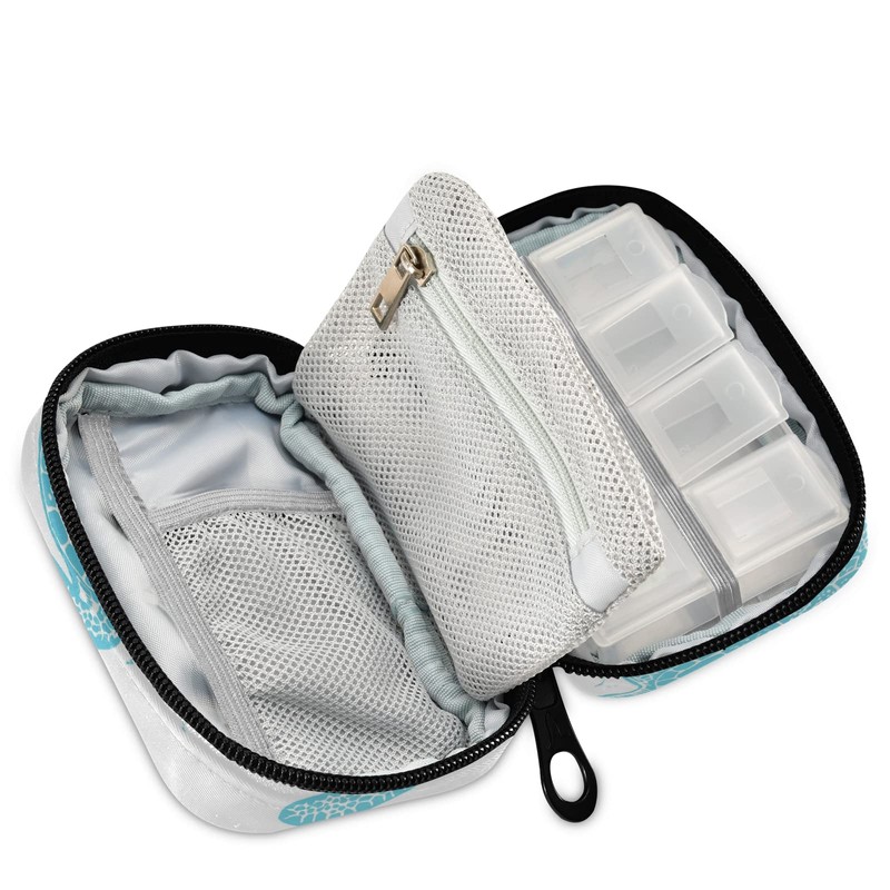 Sea Turtle Abstract Pill Box 7 Day Pill Case Travel