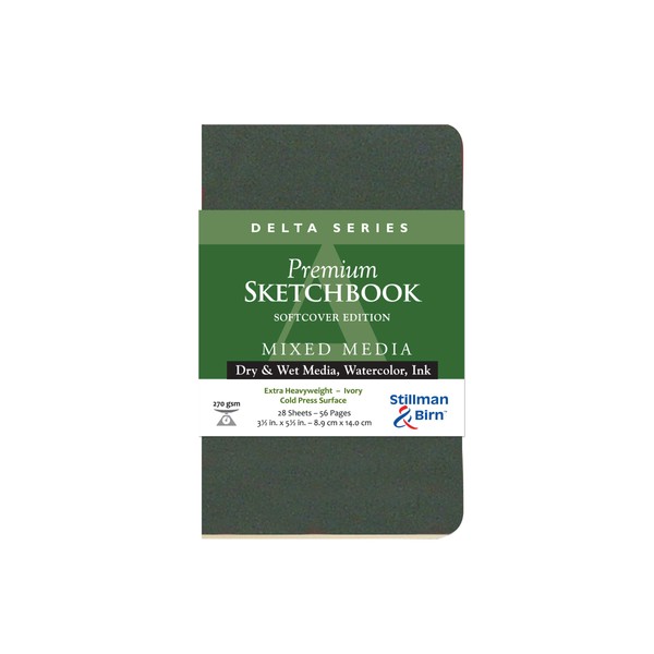 Stillman & Birn Delta Series Softcover Sketchbook, 3.5" x 5.5", 270 GSM (Extra Heavyweight), Ivory Paper, Cold Press Surface