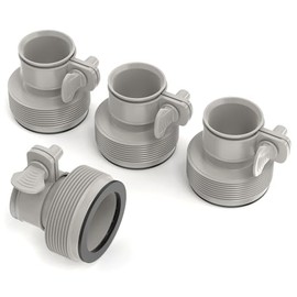 GASHER 4Pcs Type B Pool Hose Connector Kit for Intex Systems - Converts and Connects 1.5 Inch Hoses to Filter Pumps, Saltwater Compatible
