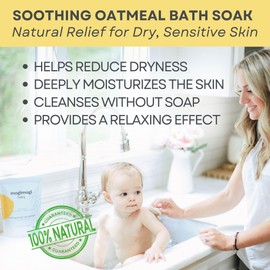 mogimogi baby Organic Oatmeal Bath Soak for Baby, Kids & Sensitive Skin C Washes & Soothes Eczema, Diaper Rash, and Dry Itchy Skin C Soap Free, 100% Natural & Fragrance-Free, 3 Packs C Made in USA by mogimogi baby