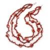 Avalaya Three-Strand Necklace with Red & Black Glass and Shell