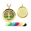 GFONDINGD Gold Tree of Life Pendant Essential Oil Diffuser Necklace