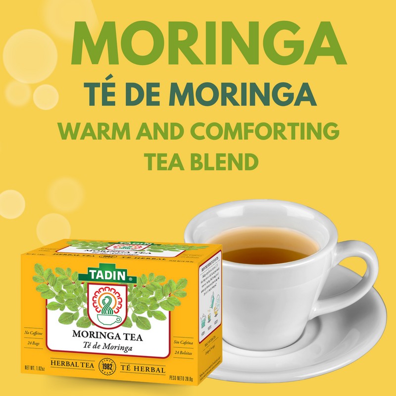 Tadin Moringa Tea, 24 Bags 1.02 oz, Herbal & Caffeine-Free