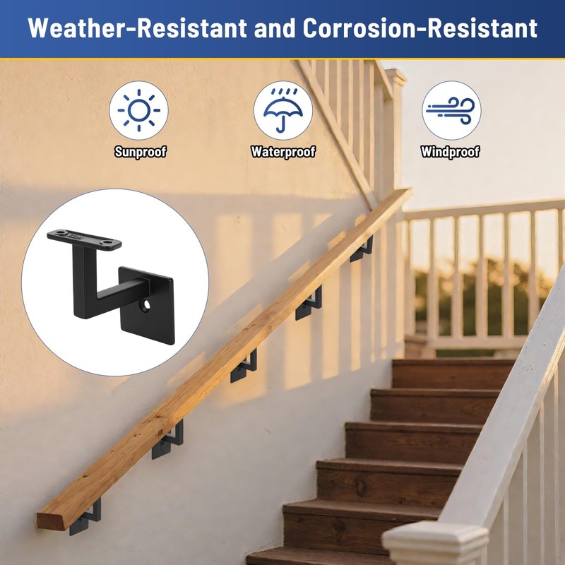 3TO Handrail Bracket- 5 Pack 304 Stainless Steel Handrail Brackets