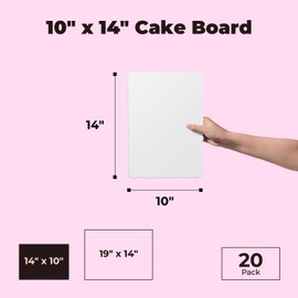 Fit Meal Prep 20 Pack 14x10 Rectangle Cake Boards Quarter Sheet Cake Board, Disposable Pizza, Desserts and Pastries Food Bottoms White Cardboard, Grease Proof and Moisture Resistant