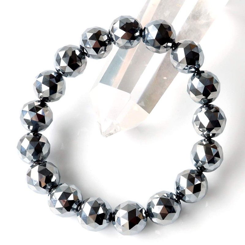 GOLD STONE Terahertz Ore, Star Cut, 100 Faces, Bracelet, 0.5
