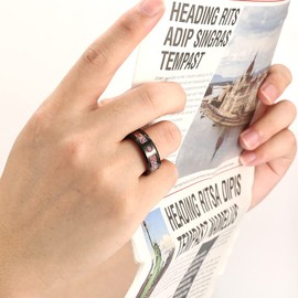 NUNCAD Tungsten Unisex Ring Black/Red with Red Zircon and Celtic Dragon Ring Fashion/Leisure Wedding Engagement Wedding Birthday Gift Idea Size 52 to 77 (16.6-24.5), Tungsten