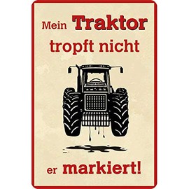 Blechwaren Fabrik Braunschweig GmbH Mein Traktor tropft Nicht Tin Sign 20 x 30 cm PC 300/468