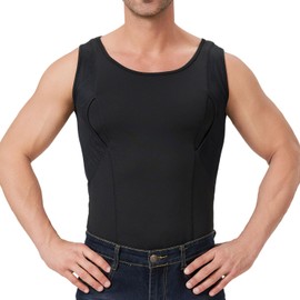 NELKBI Mens Sleeveless Concealed Carry Gun Holster Shirt Comfort Easy Breathe Conceal Carry Tank Top Black