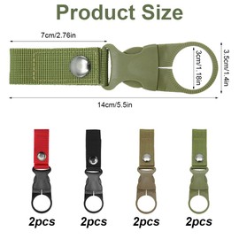 8 Stück Karabiner Flaschenhalter Set, 4 Farben Rucksack Flaschenhalter, Schick Wasserflasche Schnallen Halter, Nylon Wasserflaschenhaken, Outdoor Trinkflaschen Haken, für Camping, Wandern, Reisen