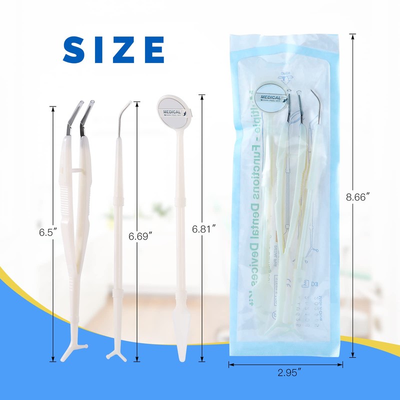 JMU 180 Pack Disposable Dental Examination Kit, 3Pcs Basic Instruments