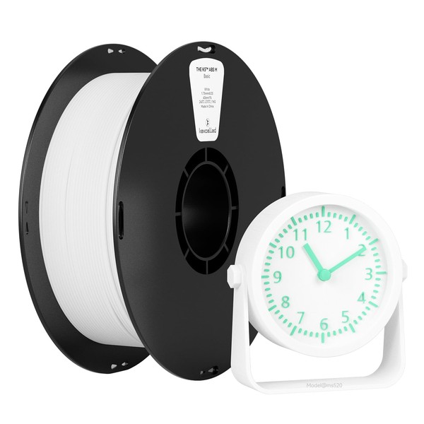 Kexcelled Matte ABS Filament 1.75mm White, Matte 3D Printer Filament