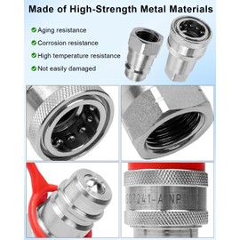 TIKSCIENCE 1/2" Ag Hydraulic Quick Connect Tractor Coupler Fit for Parker 6000 Series Faster ANV Series AEROQUIP 5600 Series Hansen HA15000 Series, ISO 7241-A Hydraulic Couplers