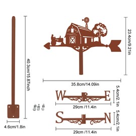 SUPERDANT Farmhouse Weather Vane Farmhouse Metal Weathervanes Kangaroo Family Wind Direction Indicators Black Metal Wind Vanes Signs for Roof Garden Farmhouse Ourdoor Yard Shed Decoration