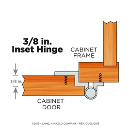 Liberty H00930C-SN-O 3/8-Inch Inset Hinge withoutSpring