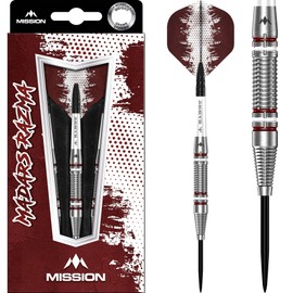Mission | Madars Razma Darts | Steel Tip Darts Set | 95% Tungsten Barrel | Includes Dart Flights and Stems | Available in Multiple Weights. (25, Grams)