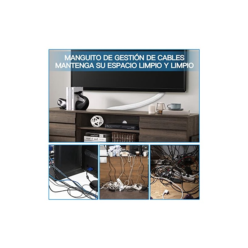 Organizador de Cables, Manguitos de Cable Cubre Cables Protector para