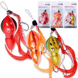 【Omedetai Maru-kun】Tai Lava Tairaba Head 3-Color Set 45g 60g 80g 100g 120g with Tie, Root Fish Bluefish (Red Red Orange Orange Gold Gold, 100g)
