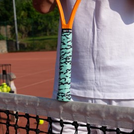Get A Grip - Custom Tennis Racket Grip Tape - Anti-Slip/Quick-Drying Tennis Overgrips - Precut Badminton Racket Grip with Finishing Tape (Liquid Motion, 1 Grip)