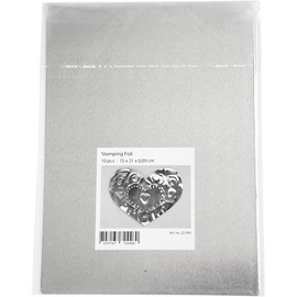 Creativ 22091 15 x 21 cm 0.9 mm 10-Piece Stamping Foil Thickness, Silver