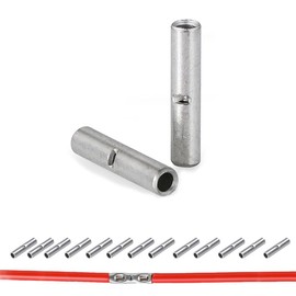 kuosbiu 100 PCS Non-Insulated Butt Connectors Kit, AWG 22-16 Wire Ferrules, Electrical Wire Connectors Crimp Ferrule Terminals Kit-BN1.25