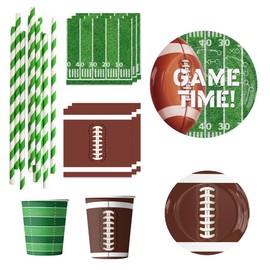 LGWJHCY Rugby Party Favors Set, American Rugby Party Decorations, Sport Theme Handy Tableware, Sport Game Theme Birthday Supplies for Supplies Kids Game Birthday Decorations