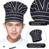 1 x black and white striped apron, 1 x chef's