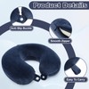 2 Packs Travel Pillow Cover Reusable Blue U Shaped Neck