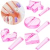 4 moldes de uñas en relieve, marco de metal, herramientas