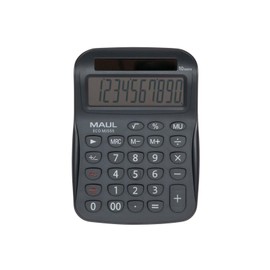 MAUL Eco MJ 555 Calculator, Solar with 10 Digits Display, Sustainable Desktop Calculator Made of Recycled Plastic, Standard Functions, Blue Angel/uz116, Grey