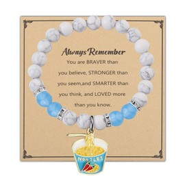 WSNANG Noodles Lover Gift for Women Ramen Noodles Bracelet Noodle Food Themed Jewelry K-Drama Lover Gift (Noodles BR)