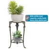 MDLUU Cast Iron Potted Plant Stand 18.8 Inch Tall, 2-Tier