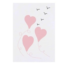'Pink Heart Balloons ' Temporary Tattoo - Water Resistant, Skin-Safe, Non-Toxic Transfer (TO00080855)