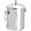 Eddingtons Mini Tabletop Compost Pail/Tea Bag Bin-Stainless Steel, 2.25 Litre,