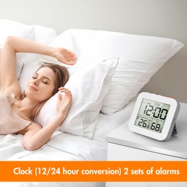 BTBHIHO Digital Shower Clock, Waterproof Bathroom Clock Shower Timer with Large LED Clear Display, Monitors Temperature in C/F and Humidity Digital Shower Temperature Display for Shower Cooking