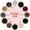 FELENDY 2PCS Messy Bun Hair Piece Large Wavy Curly Elastic