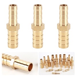 AAGWW 3pcs 10-8mm Hose ID Separator Extender Connector Hose Connector Direct Connector Connector Adapter Brass Material (Design: 10-8mm Hose Connector, Total 3 Pieces)