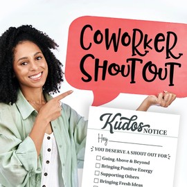 Kudos Notice Cards for Coworkers & Employees - 50 Count Fun Bravo Recognition Cards for Staff Appreciation, Team Building & Office Morale Booster