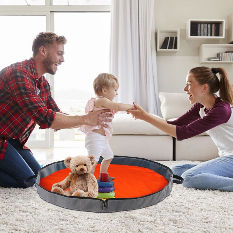 BBpara - Toy Storage Basket Play Mat for Building Bricks