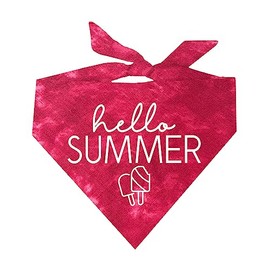 Hello Summer Dog Bandana (Red Scrunch, OS 777)